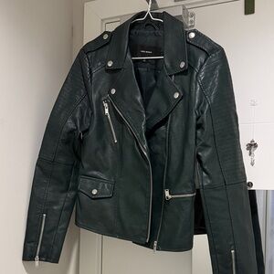 Vero Moda Dark Green Leather Jacket